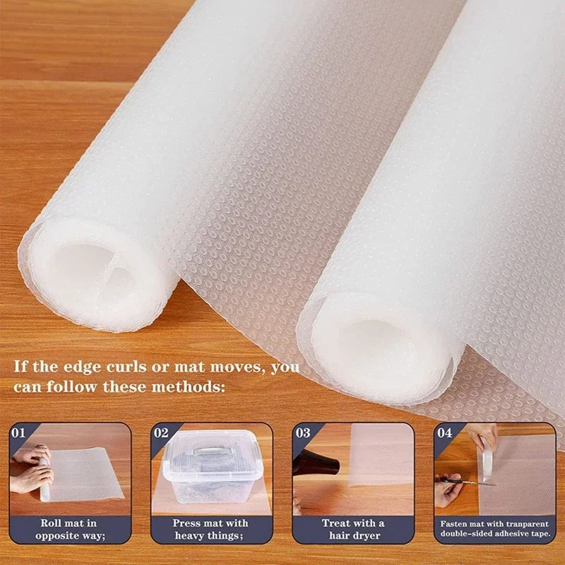Waterproof Non-Slip Drawer Liners Shelf Mats Oil-Proof Cabinet Cover Placemats Washable Table Pads for Kitchen Organization
