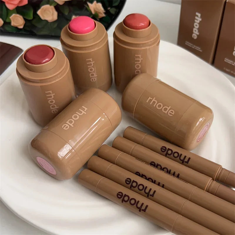 RHODE Makeup Cheek Blush Cream Blusher Stick Lip Gloss Phone Case For iPhone New Toast Ribbon Raspberry Espresso Lipstick INS