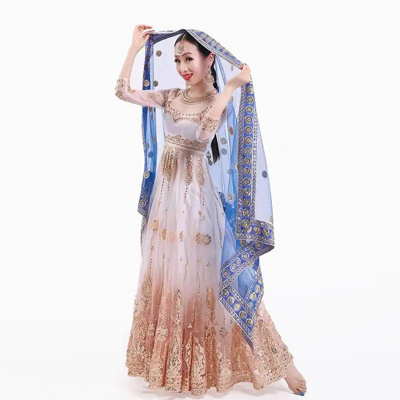2025 indian traditional sari gauze embroidery exotic style women veil ethnic elegant long shawl women elegant indian shawl s590