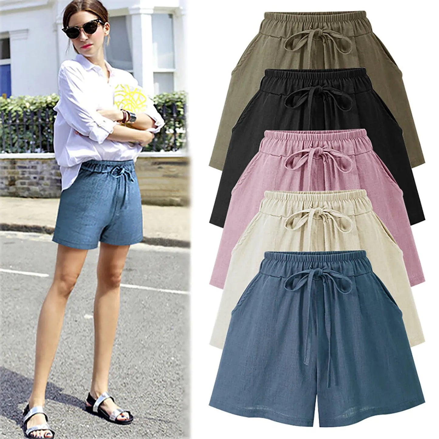 Plus Size Breezy Cotton Summer Shorts