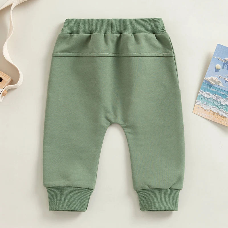 2022-12-12 Lioraitiin 0-3Years Toddler Baby Boys Sweatpants Elastic Waist Drawstring Solid Fall Trousers Pockets Casual Clothes