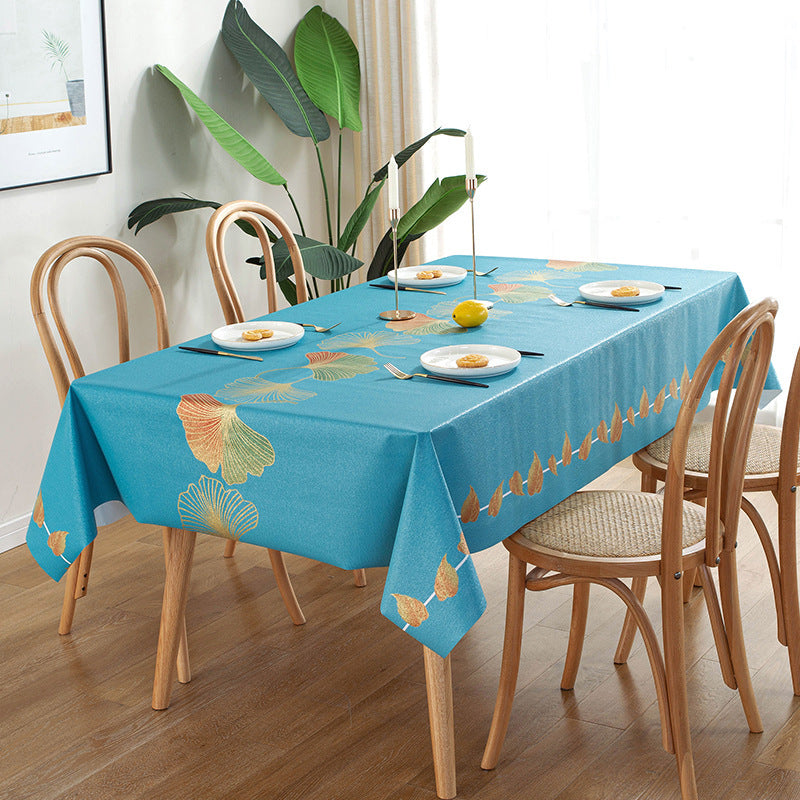Nordic Style PVC Tablecloth Waterproof And Oilproof And Heatproof Disposable Rectangular