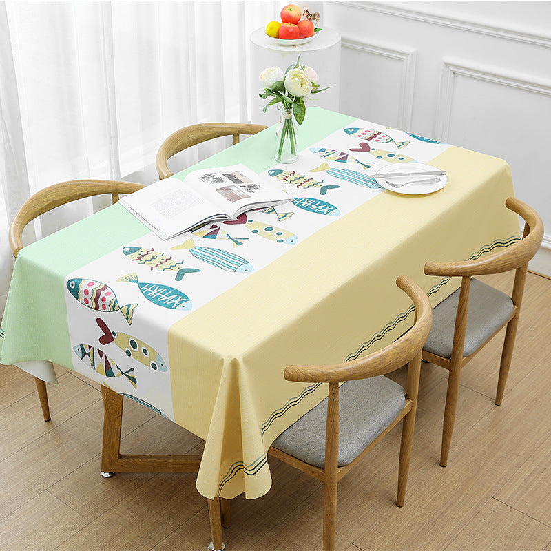 Nordic Style PVC Tablecloth Waterproof And Oilproof And Heatproof Disposable Rectangular
