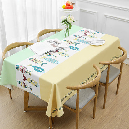 Nordic Style PVC Tablecloth Waterproof And Oilproof And Heatproof Disposable Rectangular