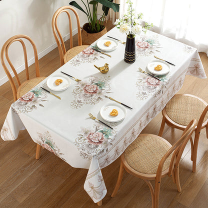 Nordic Style PVC Tablecloth Waterproof And Oilproof And Heatproof Disposable Rectangular