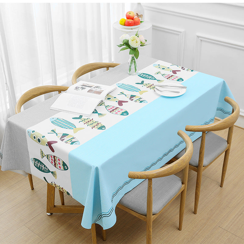 Nordic Style PVC Tablecloth Waterproof And Oilproof And Heatproof Disposable Rectangular