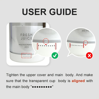 11.83oz Portable Electric Wireless Mini Fruit Blender Juicer - Perfect for On-the Go!