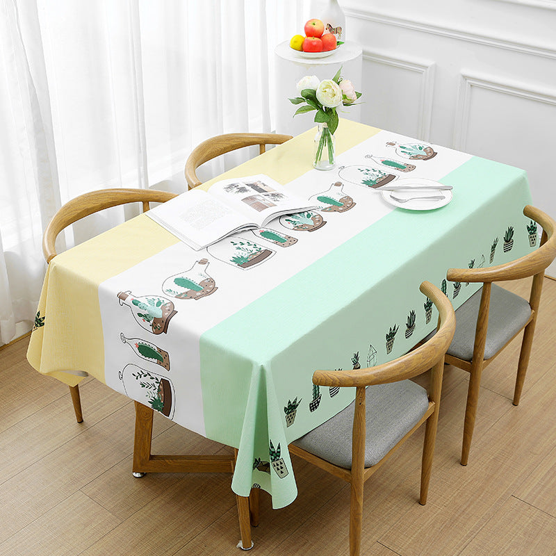 Nordic Style PVC Tablecloth Waterproof And Oilproof And Heatproof Disposable Rectangular