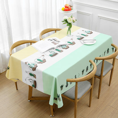 Nordic Style PVC Tablecloth Waterproof And Oilproof And Heatproof Disposable Rectangular