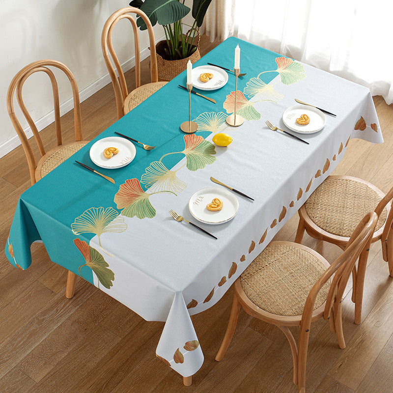 Nordic Style PVC Tablecloth Waterproof And Oilproof And Heatproof Disposable Rectangular
