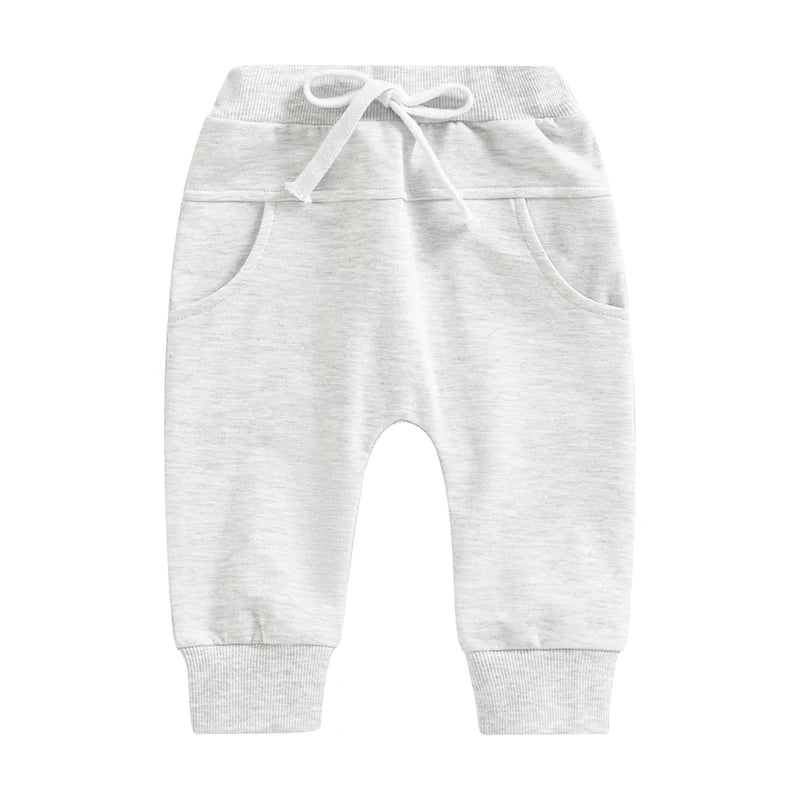 2022-12-12 Lioraitiin 0-3Years Toddler Baby Boys Sweatpants Elastic Waist Drawstring Solid Fall Trousers Pockets Casual Clothes