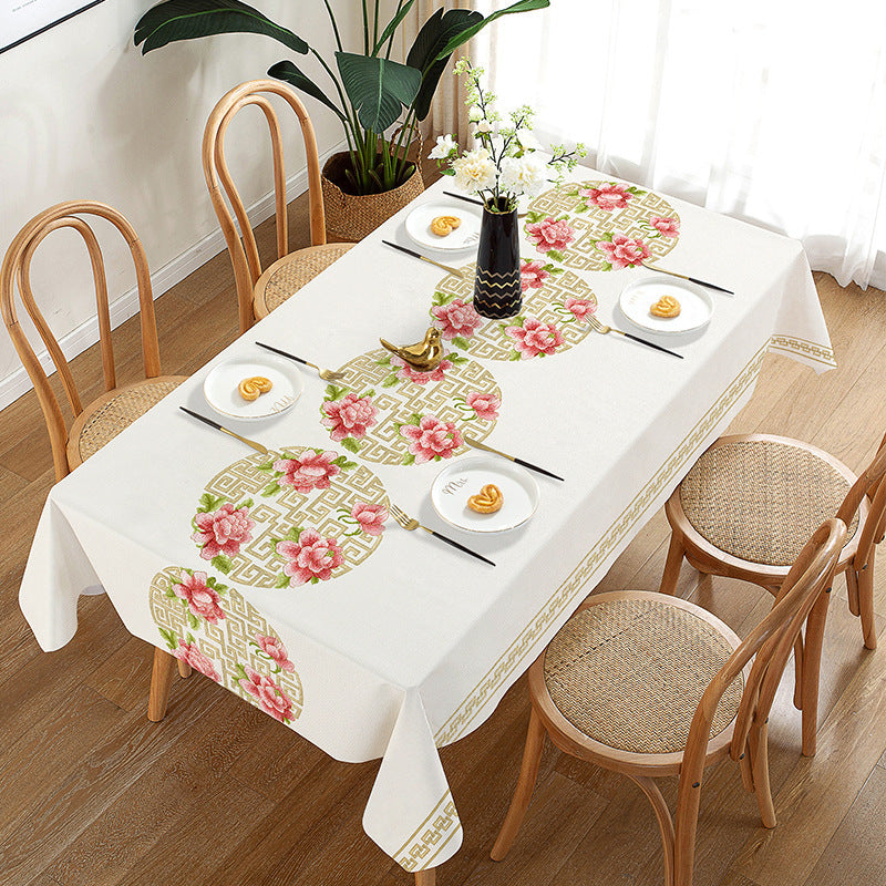 Nordic Style PVC Tablecloth Waterproof And Oilproof And Heatproof Disposable Rectangular