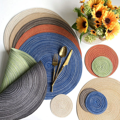 Round Ramie Woven Coaster