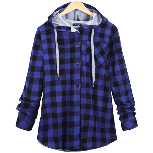 Colorful Checkered Women's Hoodie Cardigan