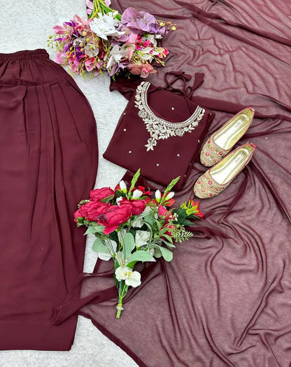 Tennecy Designer Bollywood Dress for Girls Indian Pakistani Style Top with Dupatta for Wedding Parties and Special Occasions