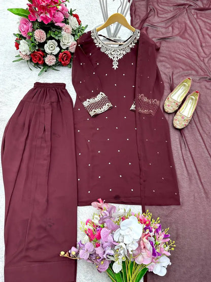 Tennecy Designer Bollywood Dress for Girls Indian Pakistani Style Top with Dupatta for Wedding Parties and Special Occasions