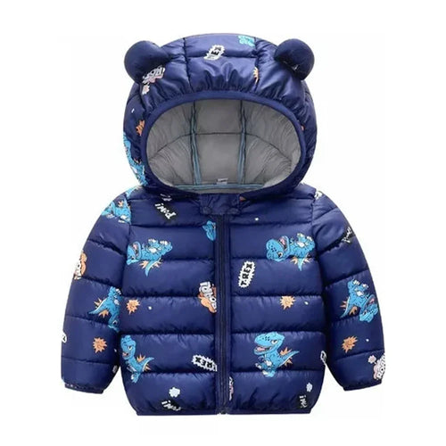 [GD] m+m children's winter jacket with printed design and hat with ears, variety of models / chmcn001