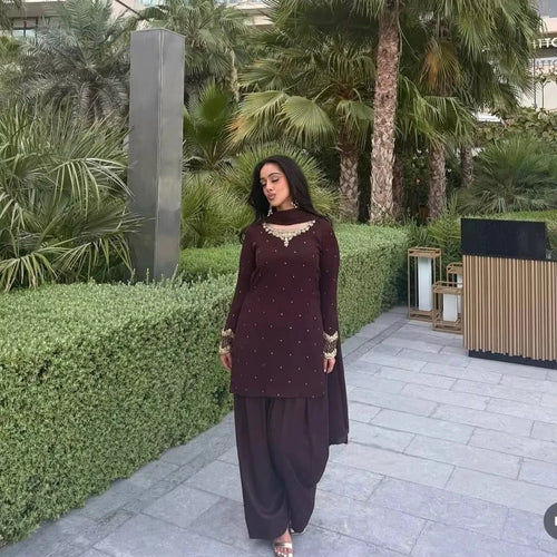 Tennecy Designer Bollywood Dress for Girls Indian Pakistani Style Top with Dupatta for Wedding Parties and Special Occasions