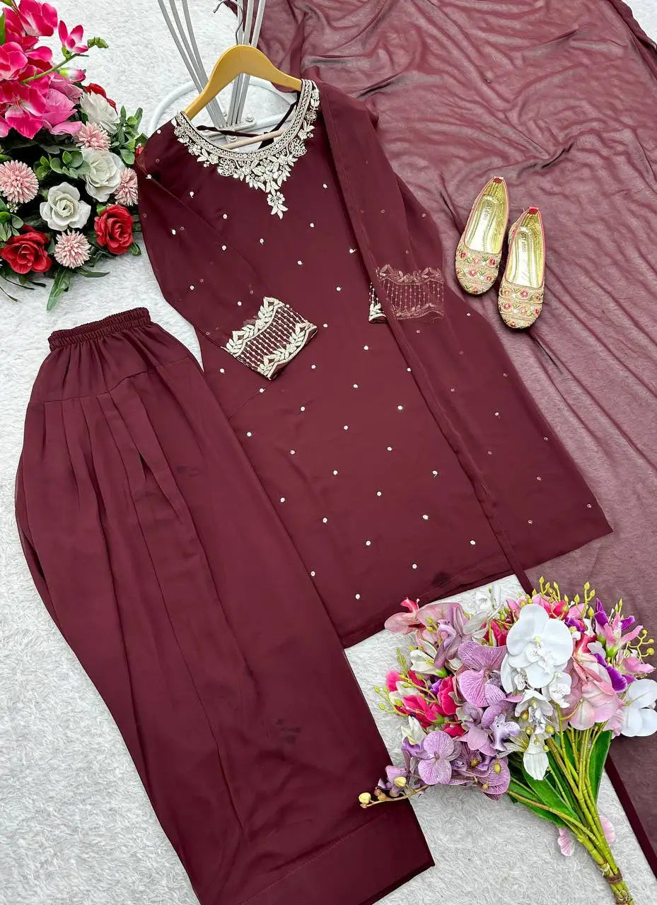 Tennecy Designer Bollywood Dress for Girls Indian Pakistani Style Top with Dupatta for Wedding Parties and Special Occasions