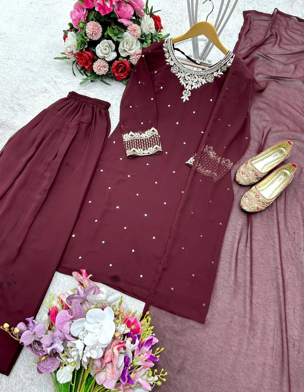 Tennecy Designer Bollywood Dress for Girls Indian Pakistani Style Top with Dupatta for Wedding Parties and Special Occasions