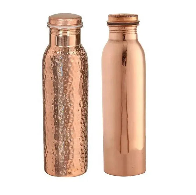 Standard Quality Drinkware Copper Water Bottle for Outdoor Travel Camping Sport Fitness Use Lid Direct Drinking India Export