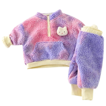 2025 Newborn Clothes Roupa Infantil New Clothing Set Winter Warm Suit Lovely Bear Cotton Velvet Boy's Toddler 0-4 Yea