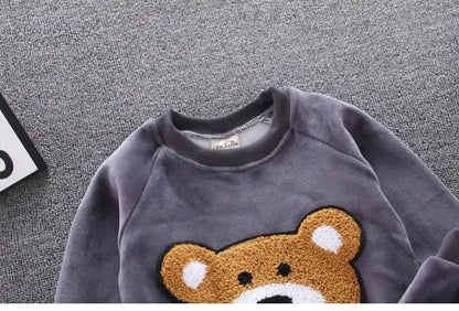 2025 Newborn Clothes Roupa Infantil New Clothing Set Winter Warm Suit Lovely Bear Cotton Velvet Boy's Toddler 0-4 Yea