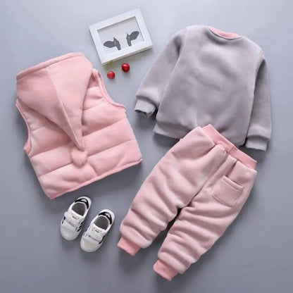 2025 Newborn Clothes Roupa Infantil New Clothing Set Winter Warm Suit Lovely Bear Cotton Velvet Boy's Toddler 0-4 Yea