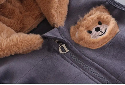 2025 Newborn Clothes Roupa Infantil New Clothing Set Winter Warm Suit Lovely Bear Cotton Velvet Boy's Toddler 0-4 Yea