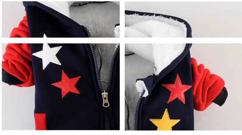 2025 Newborn Clothes Roupa Infantil New Clothing Set Winter Warm Suit Lovely Bear Cotton Velvet Boy's Toddler 0-4 Yea