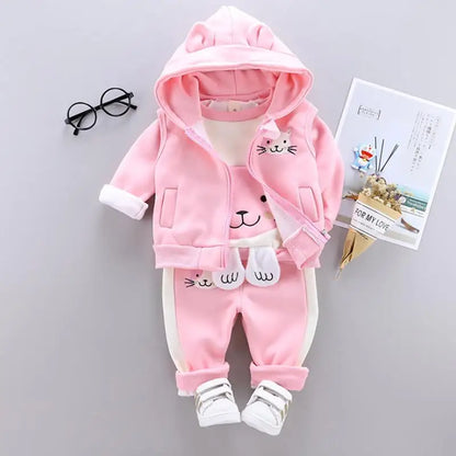 2025 Newborn Clothes Roupa Infantil New Clothing Set Winter Warm Suit Lovely Bear Cotton Velvet Boy's Toddler 0-4 Yea