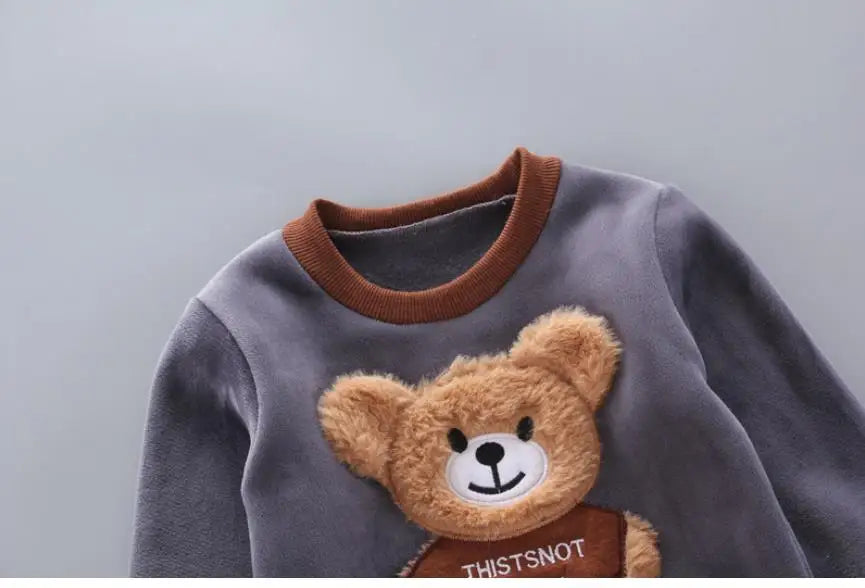 2025 Newborn Clothes Roupa Infantil New Clothing Set Winter Warm Suit Lovely Bear Cotton Velvet Boy's Toddler 0-4 Yea
