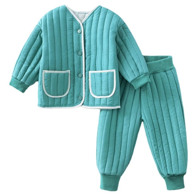 2025 Newborn Clothes Roupa Infantil New Clothing Set Winter Warm Suit Lovely Bear Cotton Velvet Boy's Toddler 0-4 Yea