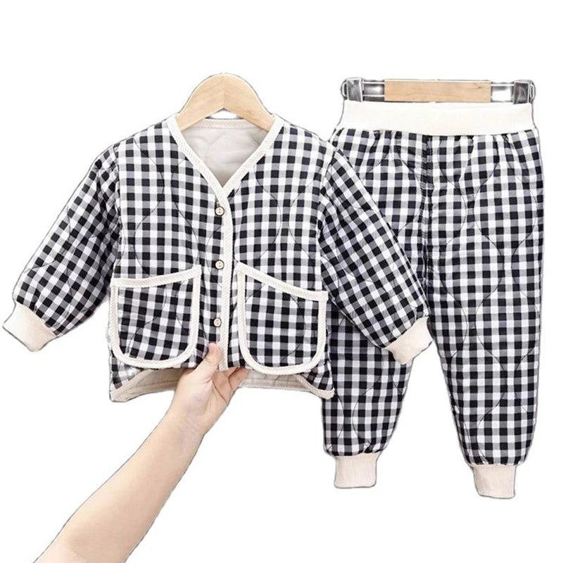 2025 Newborn Clothes Roupa Infantil New Clothing Set Winter Warm Suit Lovely Bear Cotton Velvet Boy's Toddler 0-4 Yea