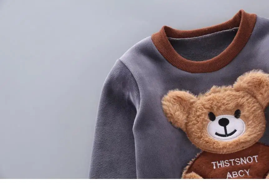 2025 Newborn Clothes Roupa Infantil New Clothing Set Winter Warm Suit Lovely Bear Cotton Velvet Boy's Toddler 0-4 Yea