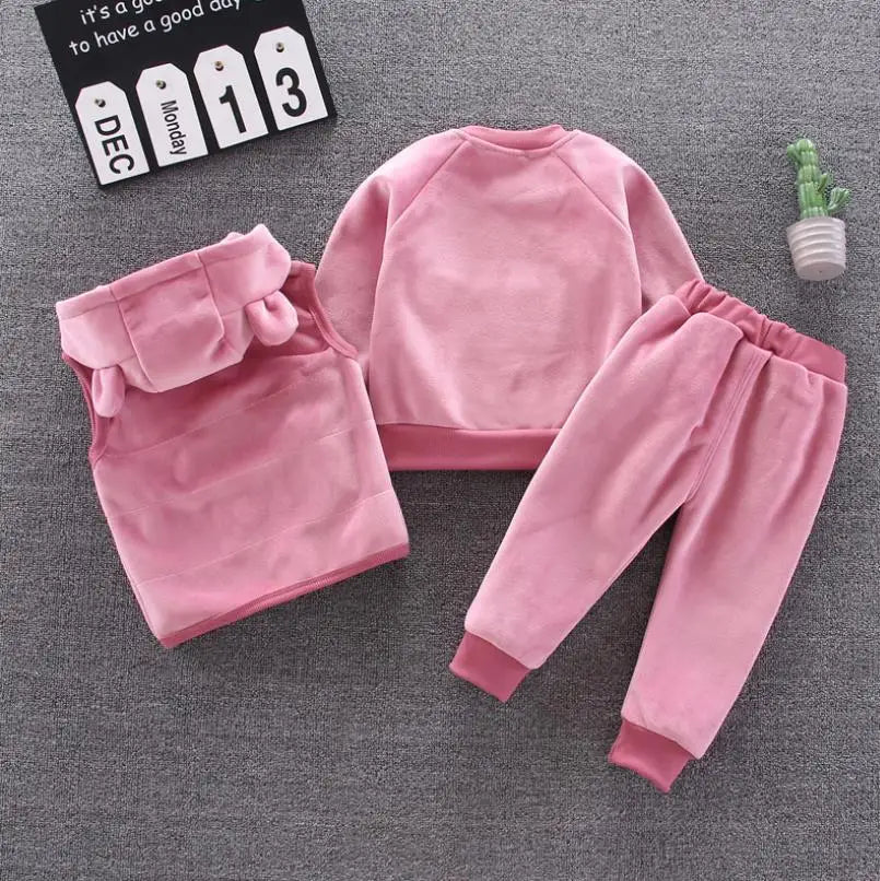 2025 Newborn Clothes Roupa Infantil New Clothing Set Winter Warm Suit Lovely Bear Cotton Velvet Boy's Toddler 0-4 Yea