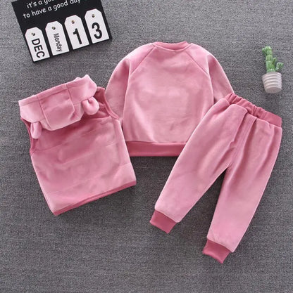 2025 Newborn Clothes Roupa Infantil New Clothing Set Winter Warm Suit Lovely Bear Cotton Velvet Boy's Toddler 0-4 Yea