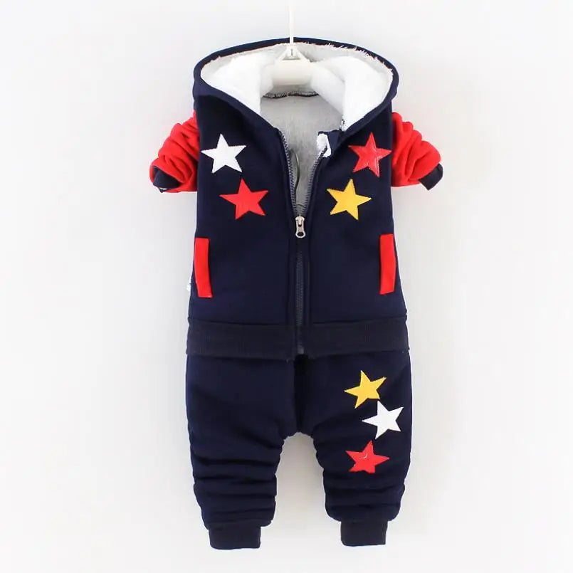 2025 Newborn Clothes Roupa Infantil New Clothing Set Winter Warm Suit Lovely Bear Cotton Velvet Boy's Toddler 0-4 Yea
