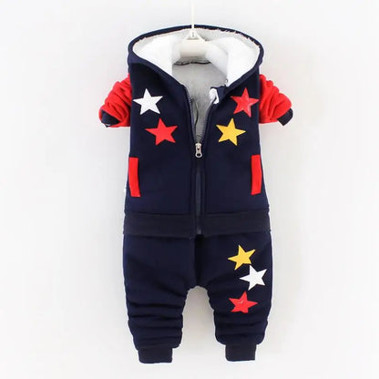 2025 Newborn Clothes Roupa Infantil New Clothing Set Winter Warm Suit Lovely Bear Cotton Velvet Boy's Toddler 0-4 Yea