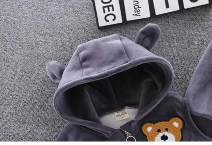 2025 Newborn Clothes Roupa Infantil New Clothing Set Winter Warm Suit Lovely Bear Cotton Velvet Boy's Toddler 0-4 Yea