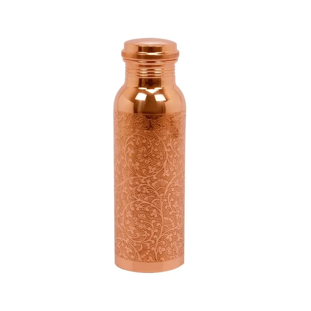 Standard Quality Drinkware Copper Water Bottle for Outdoor Travel Camping Sport Fitness Use Lid Direct Drinking India Export
