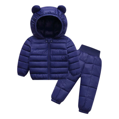 2025 Newborn Clothes Roupa Infantil New Clothing Set Winter Warm Suit Lovely Bear Cotton Velvet Boy's Toddler 0-4 Yea