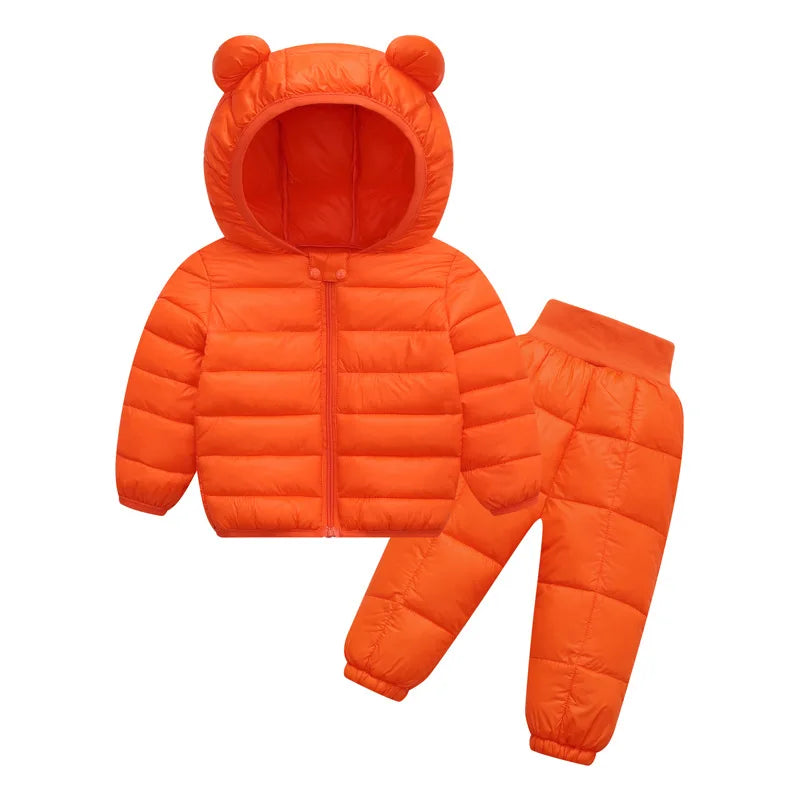 2025 Newborn Clothes Roupa Infantil New Clothing Set Winter Warm Suit Lovely Bear Cotton Velvet Boy's Toddler 0-4 Yea