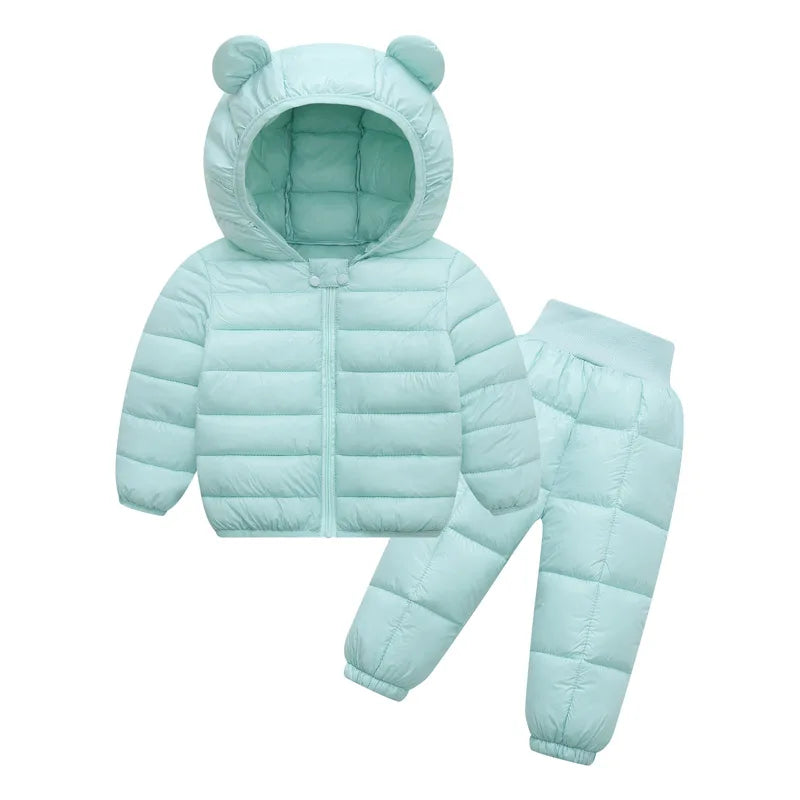 2025 Newborn Clothes Roupa Infantil New Clothing Set Winter Warm Suit Lovely Bear Cotton Velvet Boy's Toddler 0-4 Yea