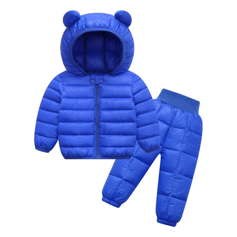 2025 Newborn Clothes Roupa Infantil New Clothing Set Winter Warm Suit Lovely Bear Cotton Velvet Boy's Toddler 0-4 Yea