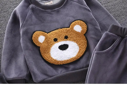 2025 Newborn Clothes Roupa Infantil New Clothing Set Winter Warm Suit Lovely Bear Cotton Velvet Boy's Toddler 0-4 Yea