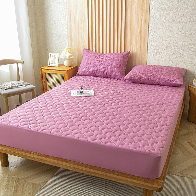 Waterproof Machine Washable Solid Color Mattress Cover