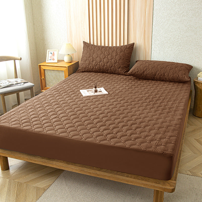 Waterproof Machine Washable Solid Color Mattress Cover