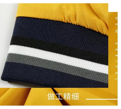 Spring and Autumn Jacket High-Quality Men's Stand Collar Sports Jacket Motorcycle Pilot Print Mercedes-Benz Workwear Motorcycle