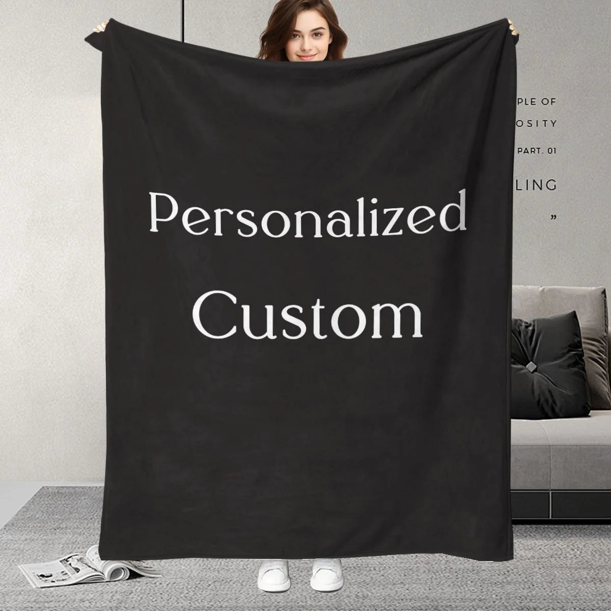 1pc Custom Digital Flannel Fleece Blanket, Personalized With Various Images, Gift For Girls, Boys, Adults, Travel - Warm Throw